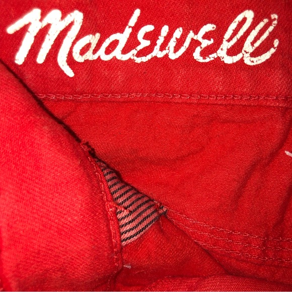 Madewell Red Denim Cut Off Shorts - Picture 3 of 4